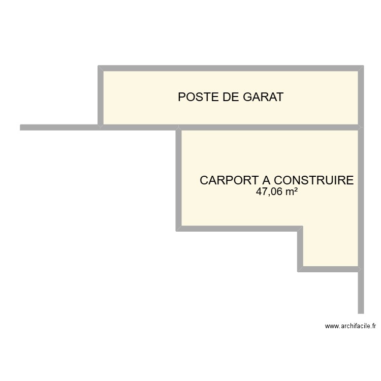 CARPORT . Plan de 2 pièces et 81 m2