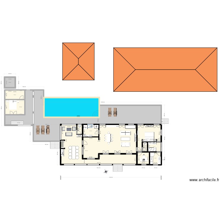 New 1101 droite. Plan de 12 pièces et 350 m2