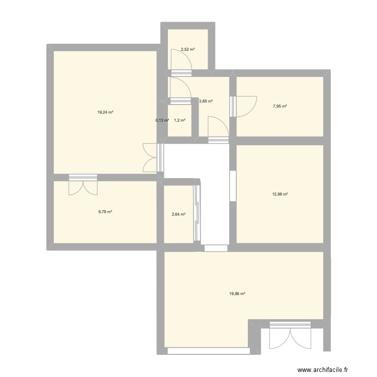 LaVerabat. Plan de 10 pièces et 80 m2