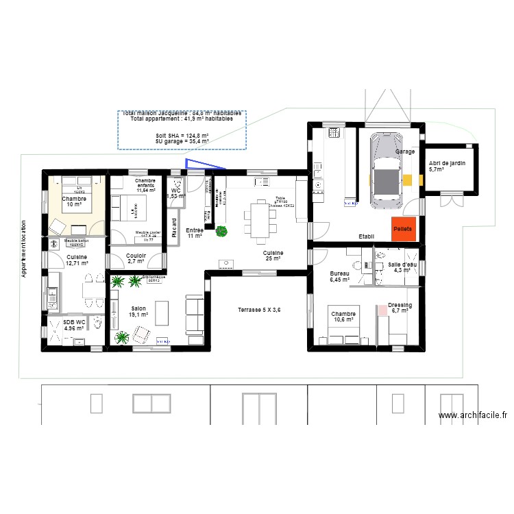 Maison Jacqueline V10. Plan de 1 pièce et 10 m2