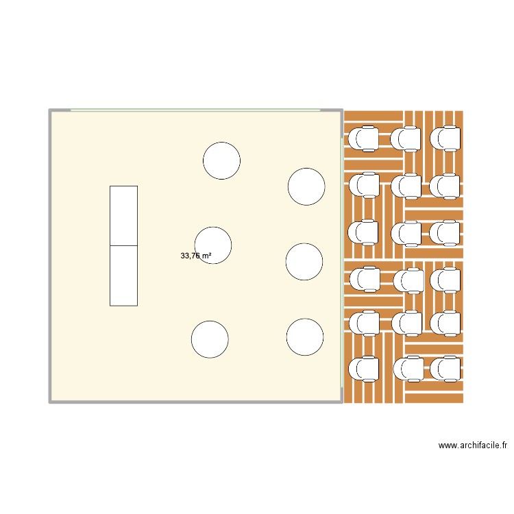 tente vip. Plan de 1 pièce et 34 m2