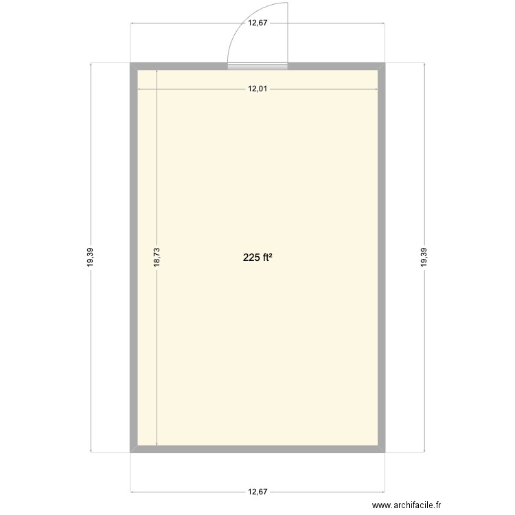 She. Plan de 1 pièce et 21 m2