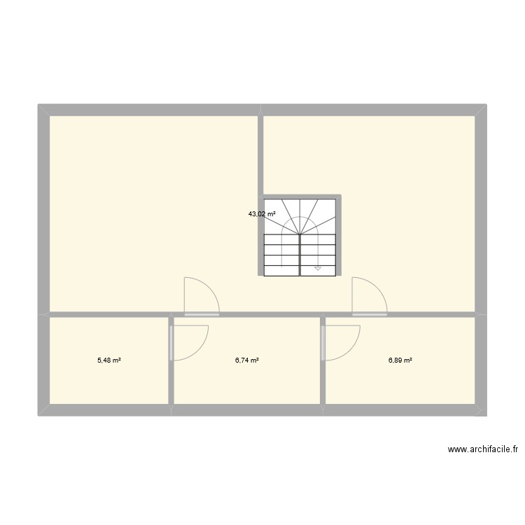 24 sous sol. Plan de 4 pièces et 62 m2