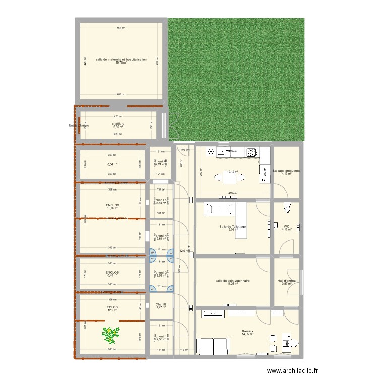 ASAC . Plan de 20 pièces et 155 m2