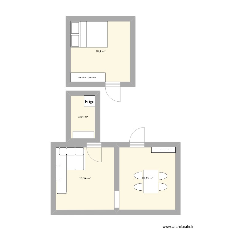 Nouvel appartement. Plan de 4 pièces et 34 m2