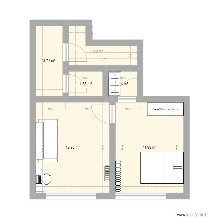 platane. Plan de 6 pièces et 35 m2