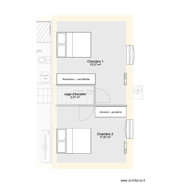 GOURS 2. Plan de 7 pièces et 99 m2