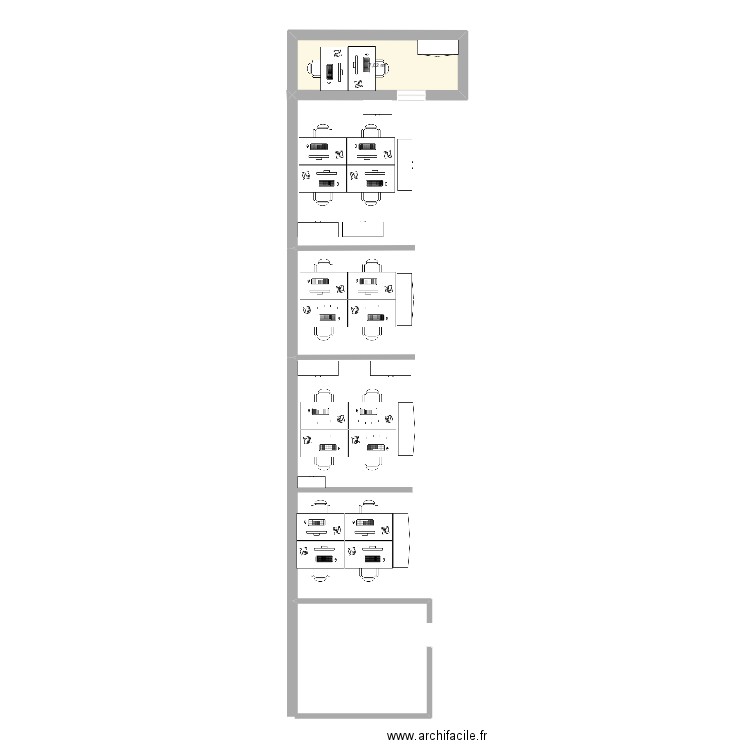 Espace. Plan de 1 pièce et 7 m2