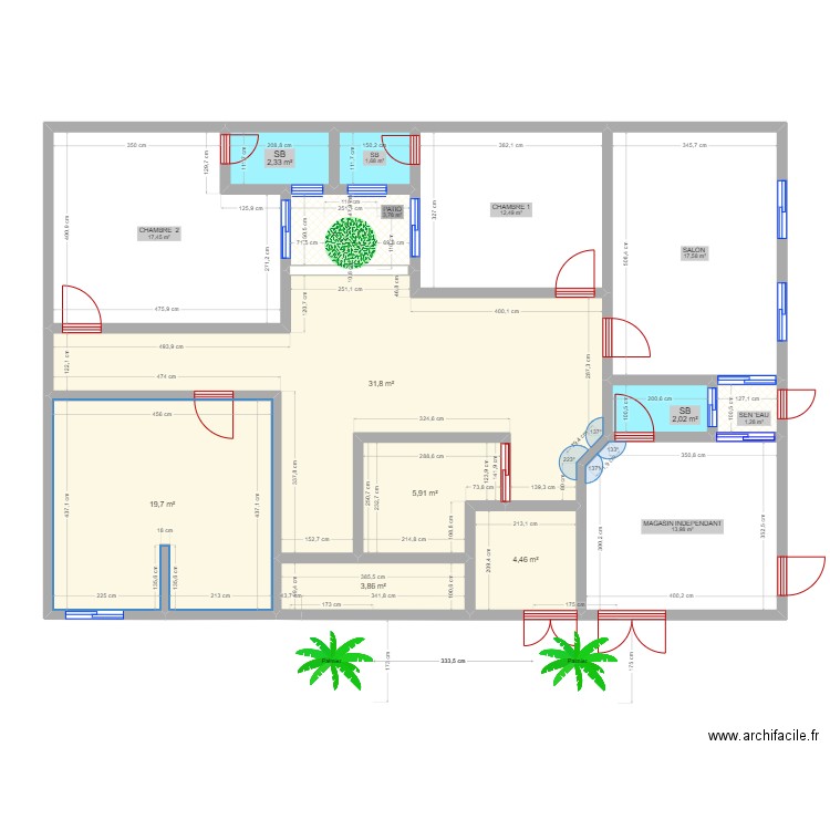 Ndiakhirate II - Plan de modif. Plan de 14 pièces et 138 m2