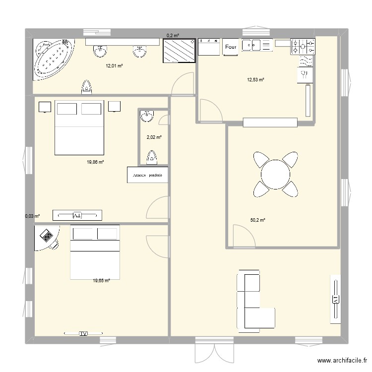 plan maison. Plan de 8 pièces et 117 m2