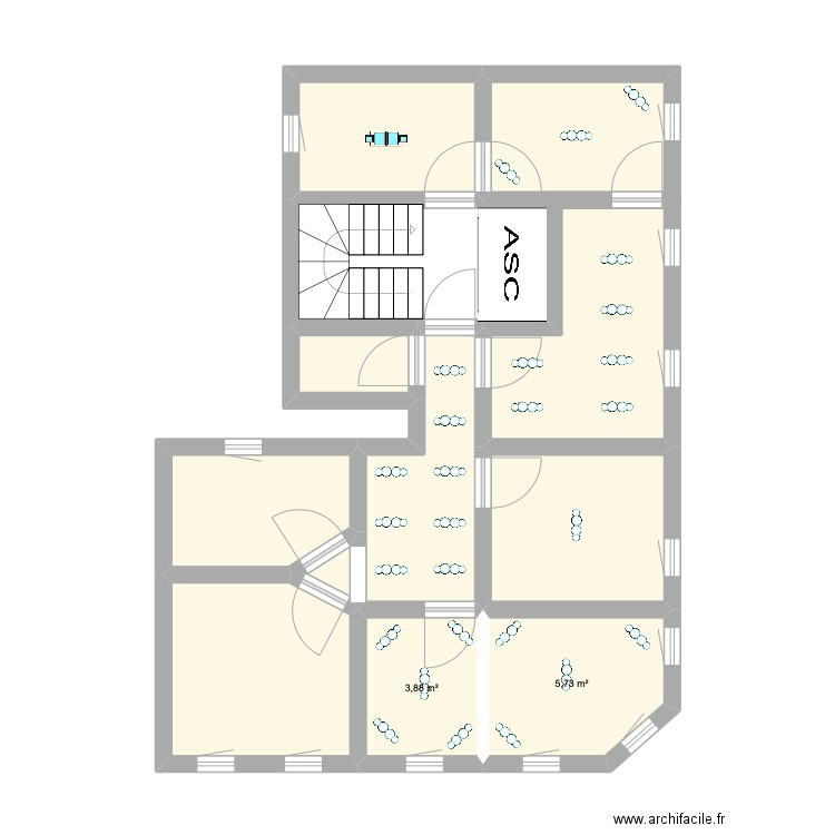 cp.lu. Plan de 11 pièces et 53 m2