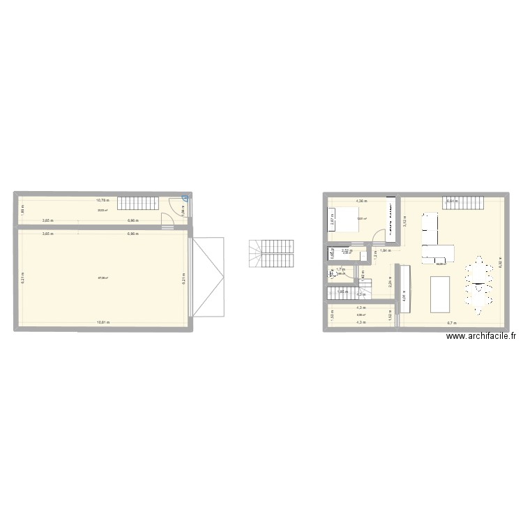 plan 1. Plan de 7 pièces et 175 m2