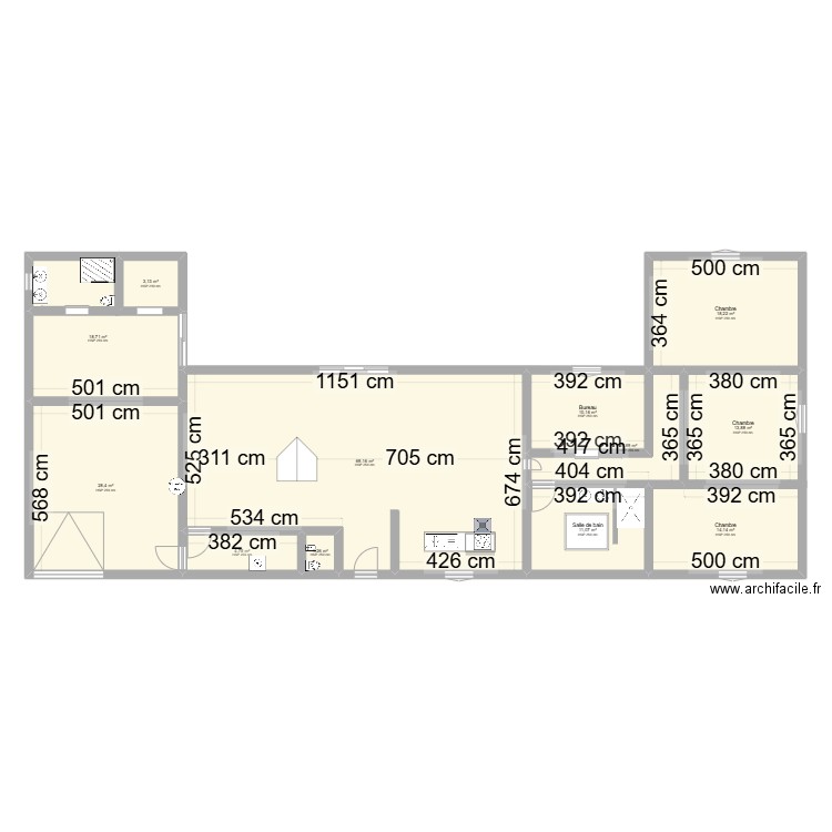 House. Plan de 12 pièces et 200 m2