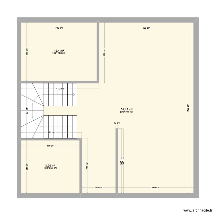 Kerkour 3.7 RC. Plan de 3 pièces et 80 m2