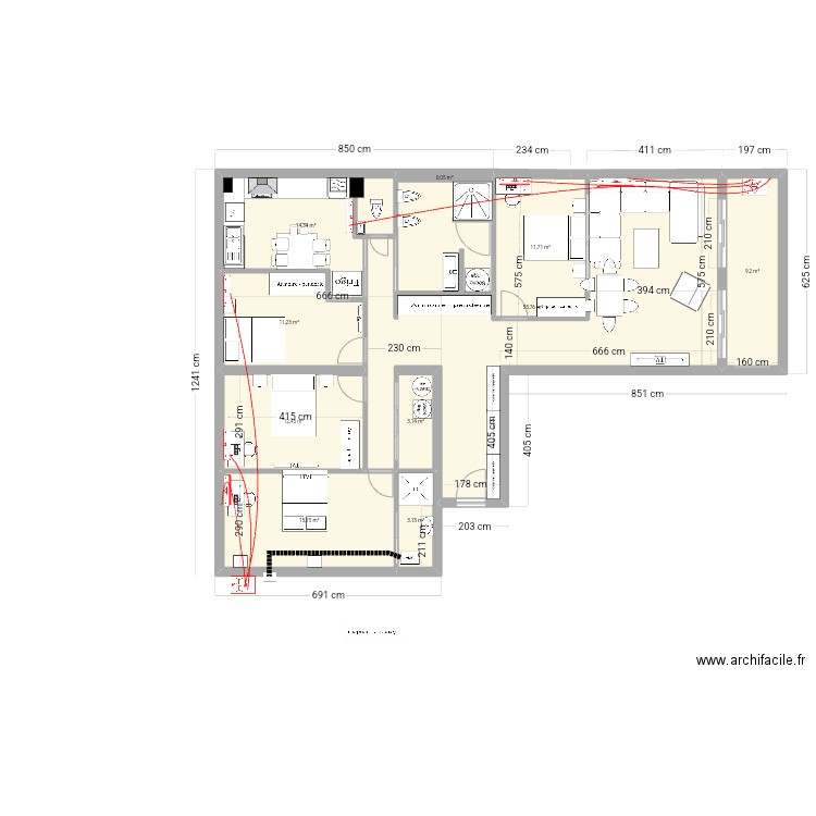  LES IBIS 2EME dernier 01/02/2025. Plan de 10 pièces et 136 m2