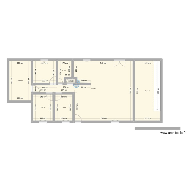 Kergroix. Plan de 7 pièces et 126 m2