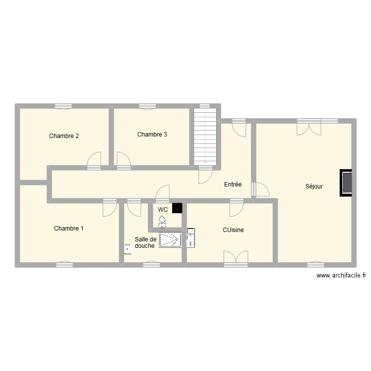 renaud rdc. Plan de 9 pièces et 154 m2