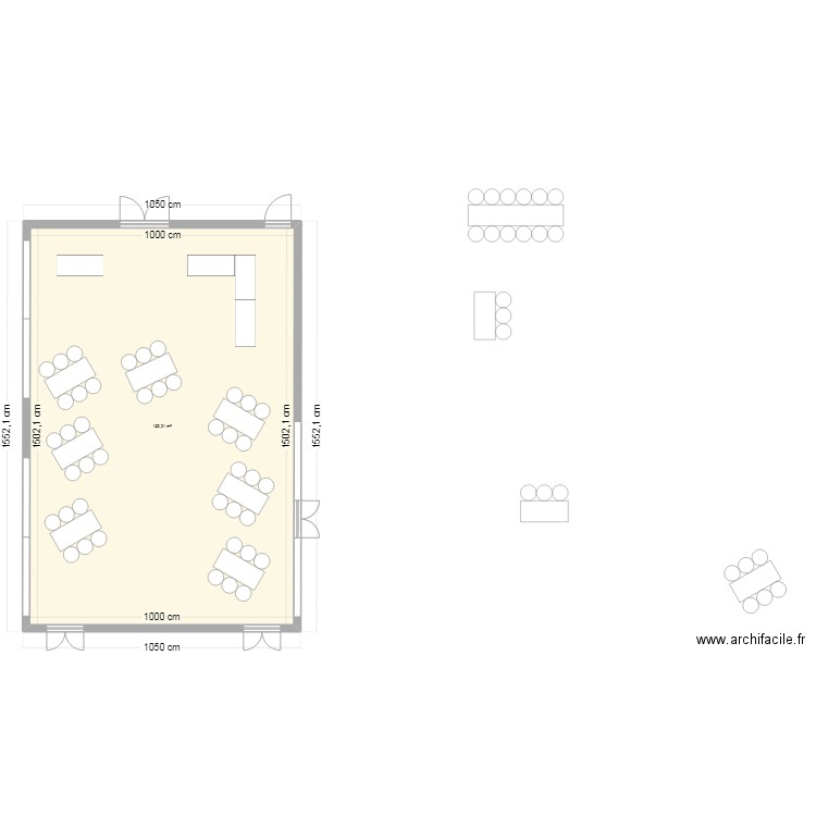 salle polyvalente - >Le Tréport. Plan de 1 pièce et 150 m2