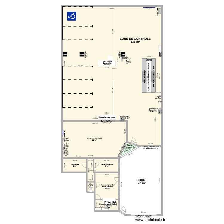 CCT mixte VL/CL  LH Contrôle Technique LE HAVRE 76BELH. Plan de 10 pièces et 523 m2