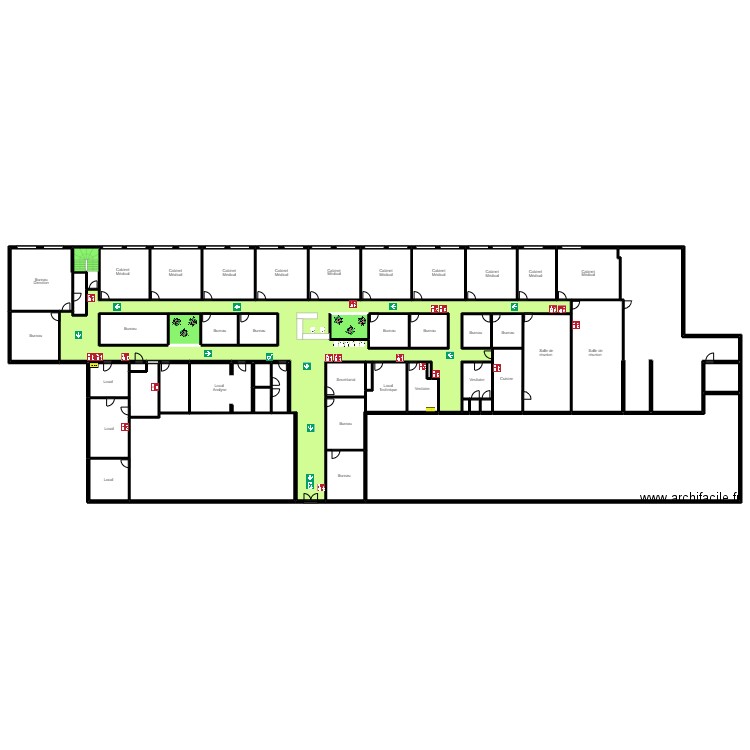 GIM corinthe. Plan de 49 pièces et 1812 m2