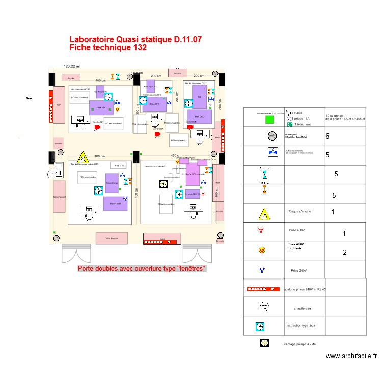 Quasi statique V1_Micro implantation. Plan de 1 pièce et 123 m2