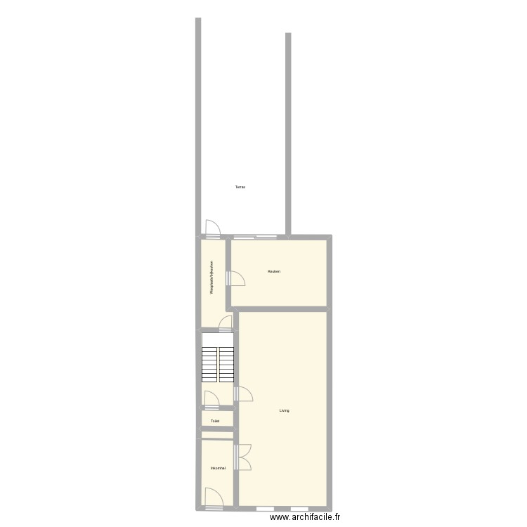 Ronse - Olifantenstraat 18 - benedenverdieping. Plan de 5 pièces et 96 m2