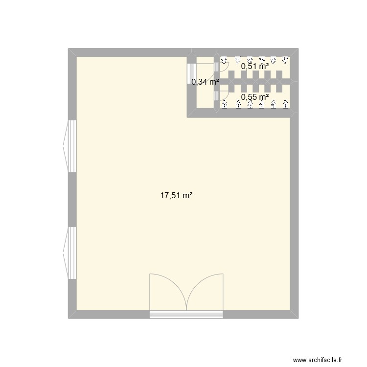 Plan salle de conference QG. Plan de 4 pièces et 19 m2