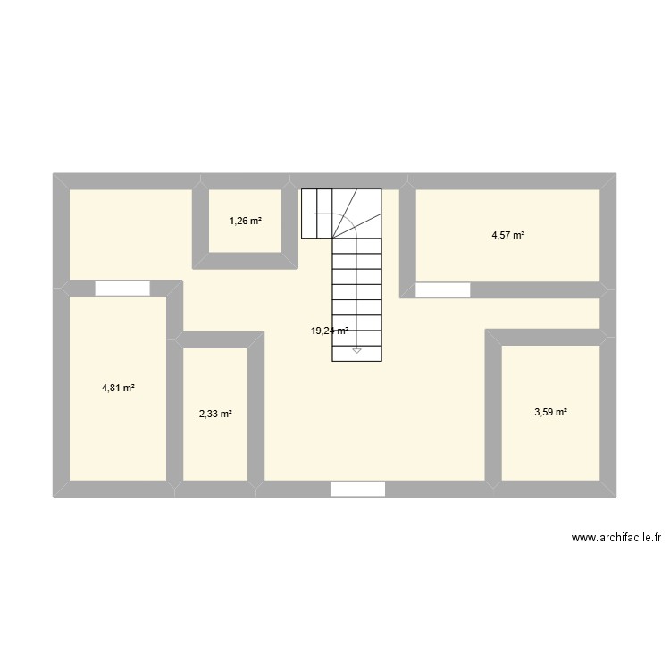 plan kera esthetique. Plan de 6 pièces et 36 m2