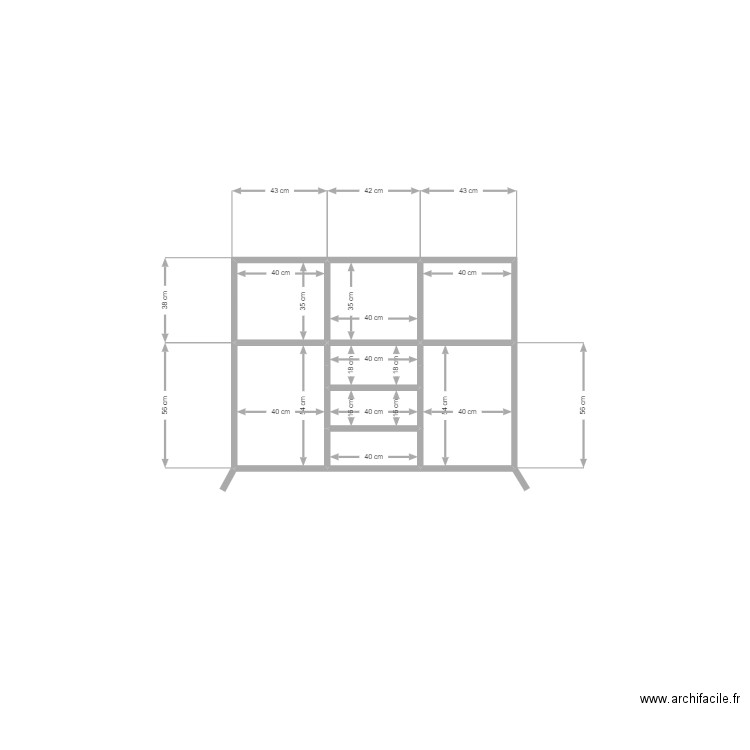 meuble hifi. Plan de 8 pièces et 1 m2