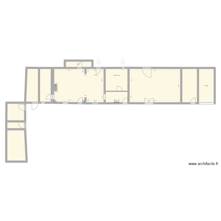 Plan pour DP - situation finale. Plan de 19 pièces et 282 m2