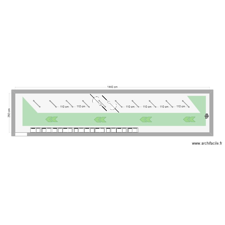 CPAM Créteil. Plan de 1 pièce et 42 m2