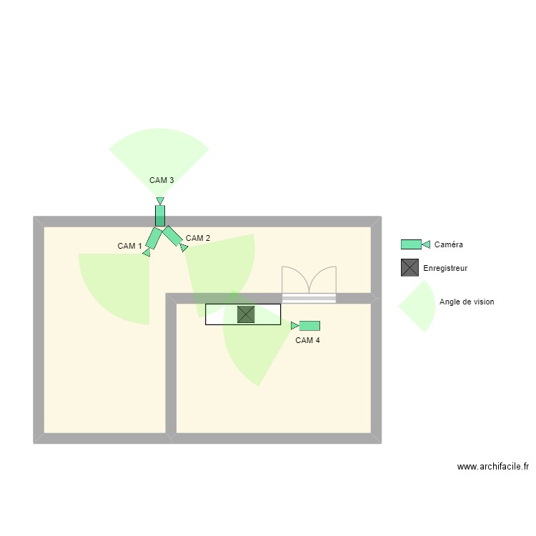 jul. Plan de 2 pièces et 44 m2