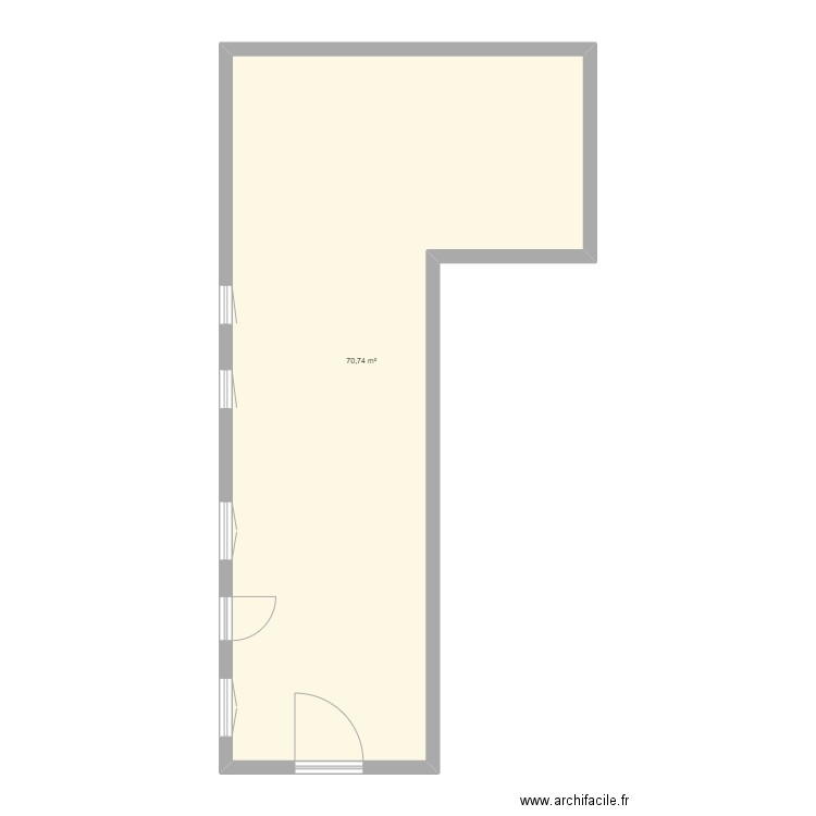 Maison. Plan de 1 pièce et 71 m2