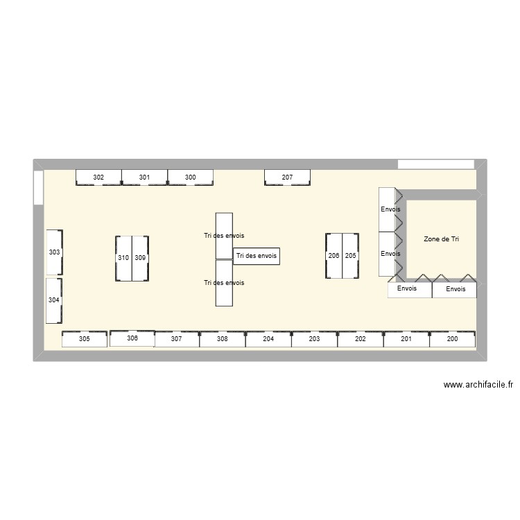 Processus. Plan de 2 pièces et 52 m2