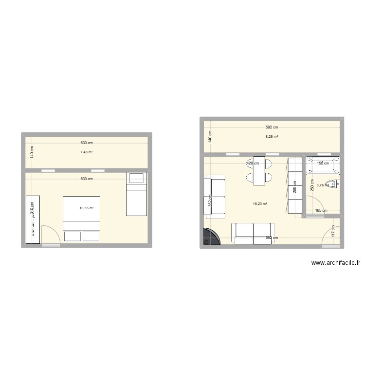 Plan St-Luc 2. Plan de 5 pièces et 54 m2