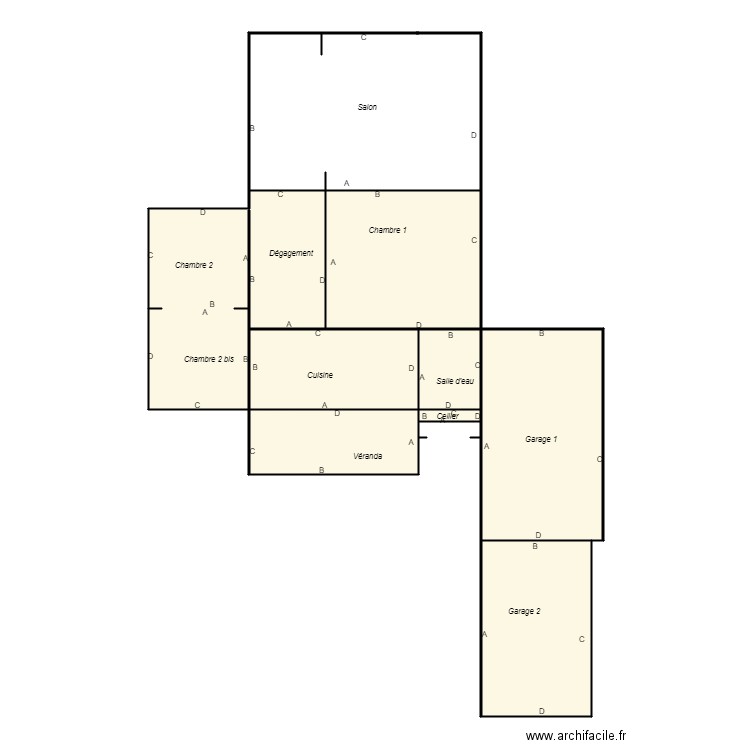 Croquis DECHENERE plomb. Plan de 8 pièces et 112 m2