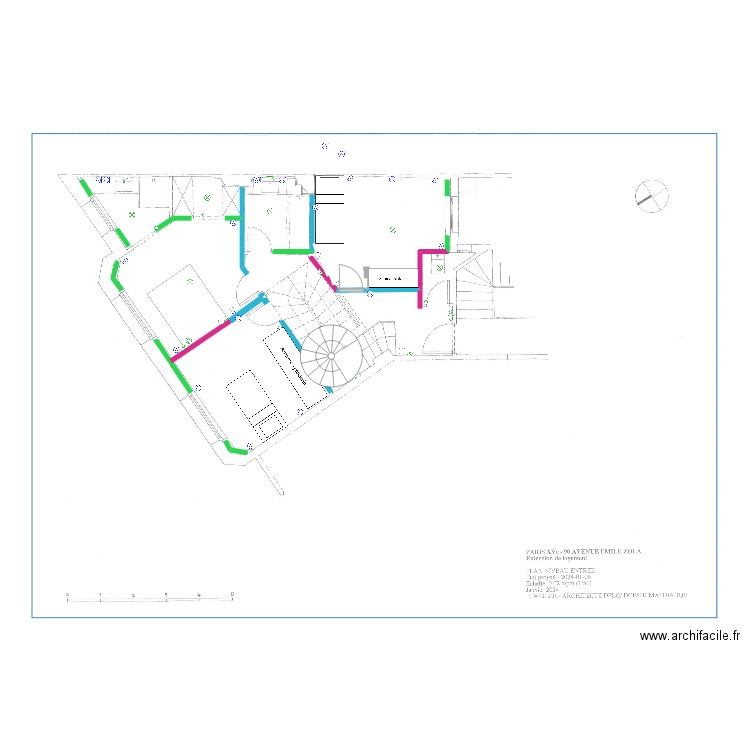 Elect Bas ZOLA escalier rond. Plan de 0 pièce et 0 m2