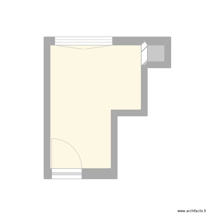 Roux. Plan de 2 pièces et 6 m2