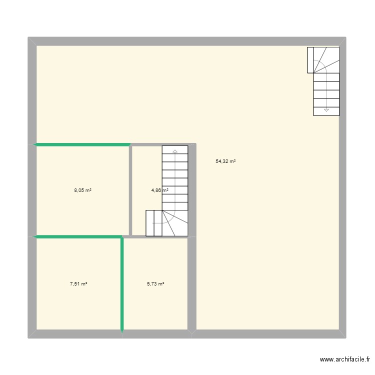 papy. Plan de 5 pièces et 80 m2