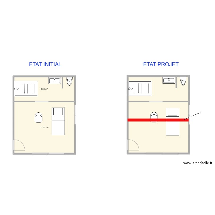 FROUIN. Plan de 4 pièces et 51 m2