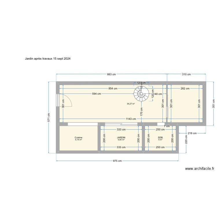 RDC AVEC JARDIN 19 SEPT 2024. Plan de 4 pièces et 52 m2