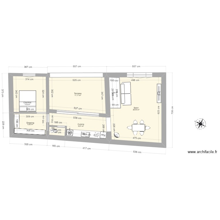 Plan RDC (VARIANTE 1) PC. Plan de 14 pièces et 151 m2