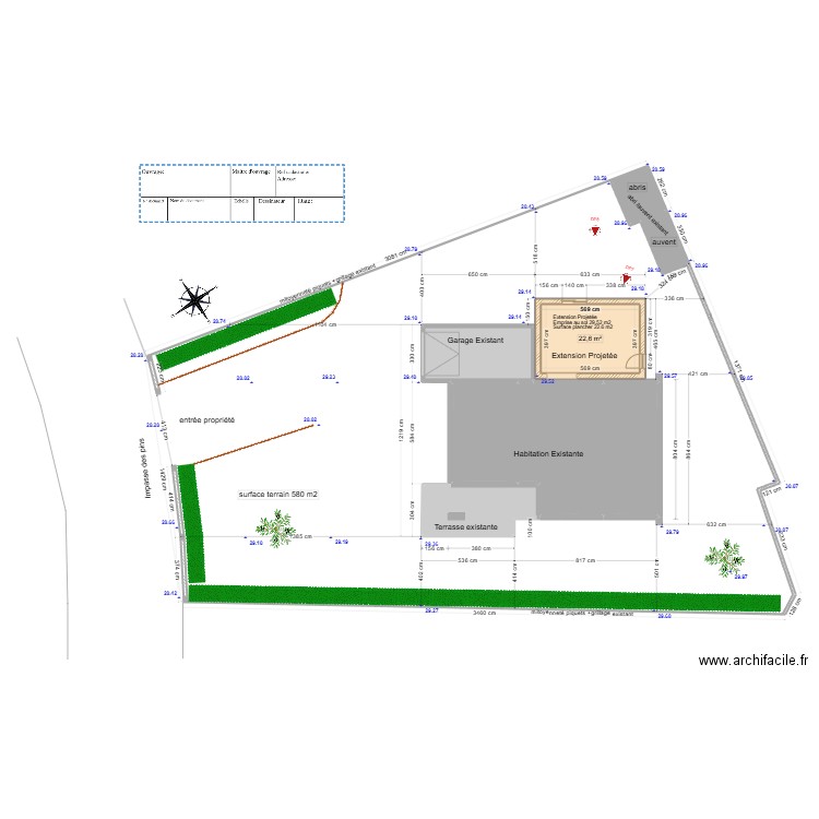 plan de masse projeté extension . Plan de 9 pièces et 801 m2