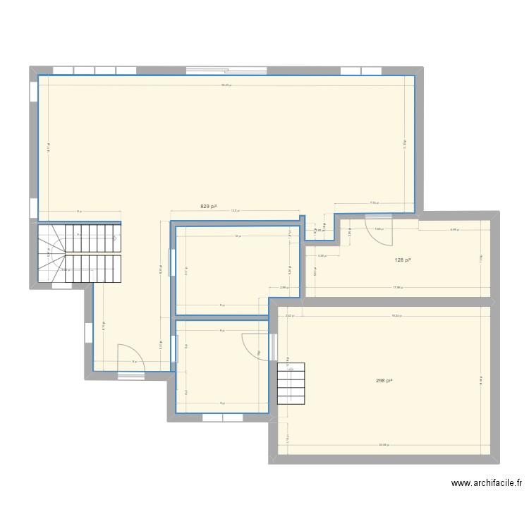 pouetpouet. Plan de 3 pièces et 117 m2