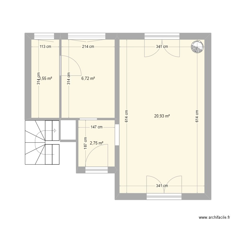 topaze. Plan de 4 pièces et 34 m2