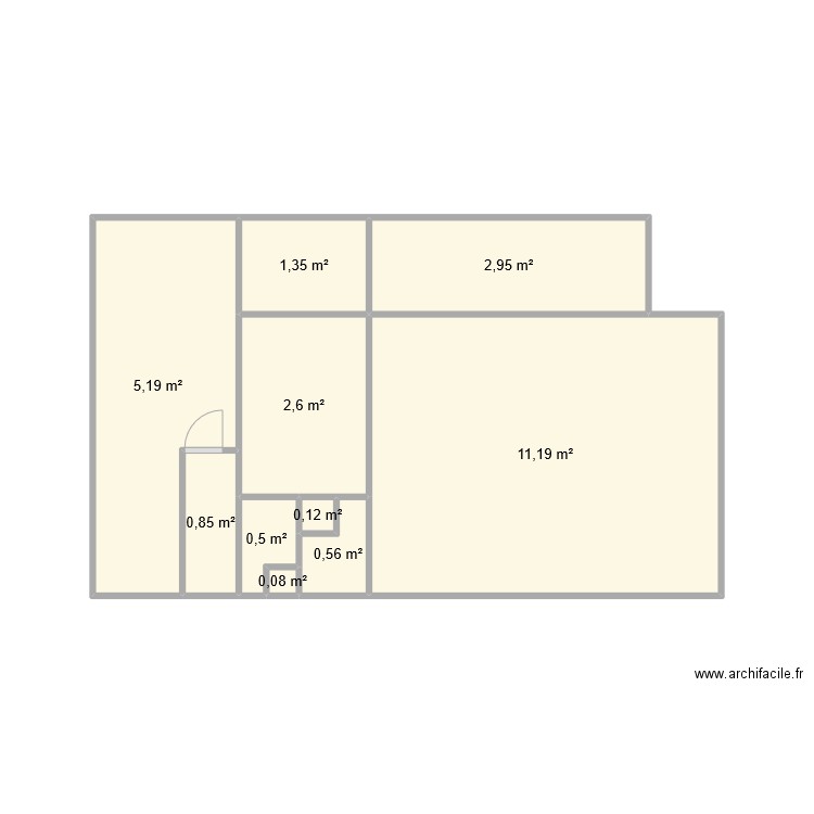 Appart. Plan de 10 pièces et 25 m2