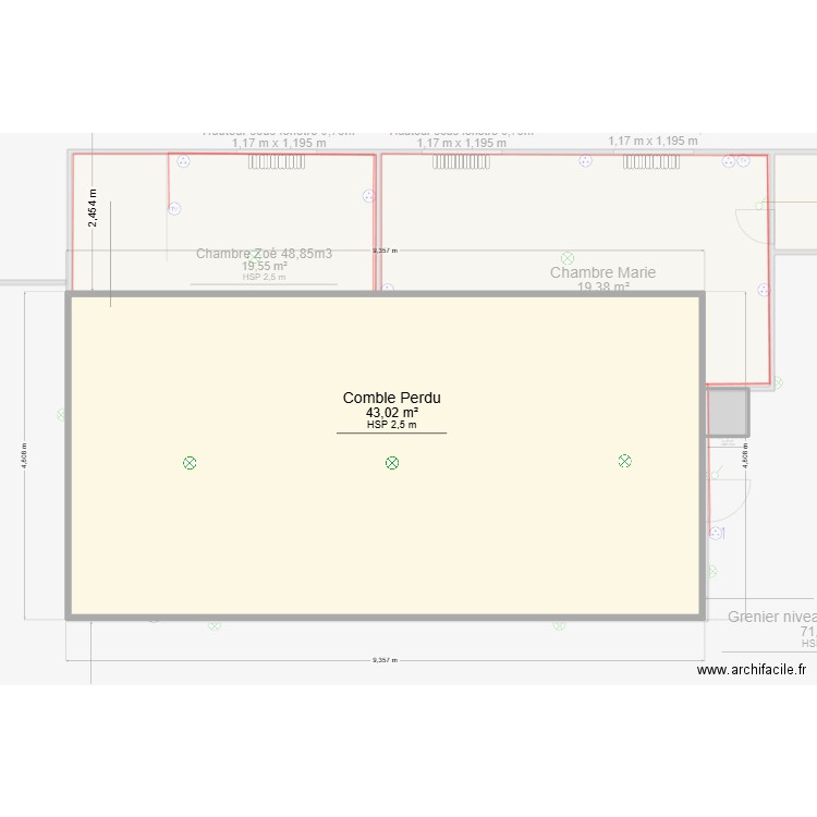 IDF59 - plan éléctricité Eclairages et prise Sous-sol Beaufort  d'ArchiFacile. Plan de 24 pièces et 460 m2