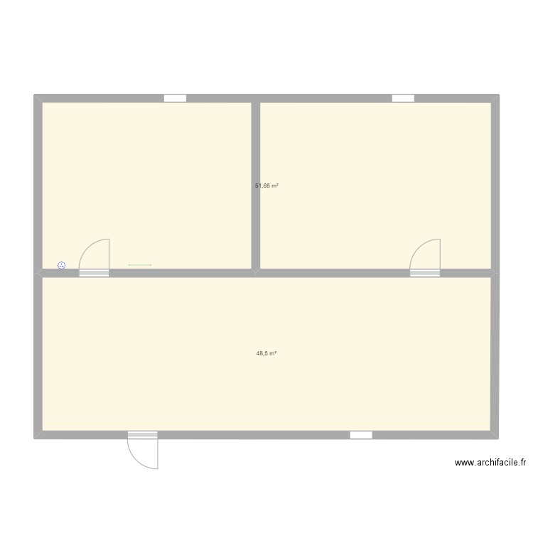 Installation_Essaie. Plan de 2 pièces et 100 m2