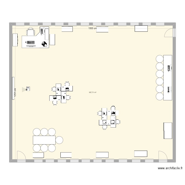 SALLE L3. Plan de 1 pièce et 188 m2