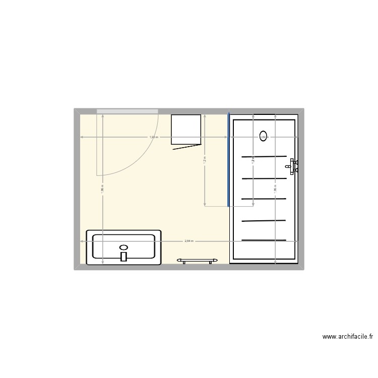 delmotte . Plan de 1 pièce et 6 m2